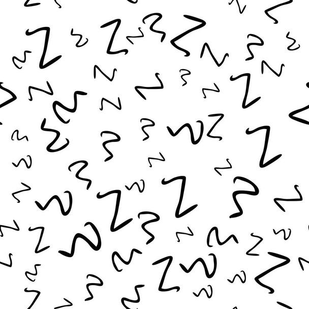 Nahtloses Muster mit schwarzer Skizze in handgezeichneter Schnörkelform auf weißem Hintergrund. Abstrakte Grunge-Textur. Vektorillustration - Vektor, Bild