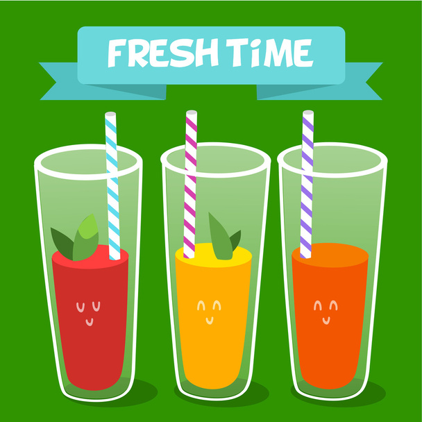 Time for a fresh juice. Vector illustration - Vector, Image