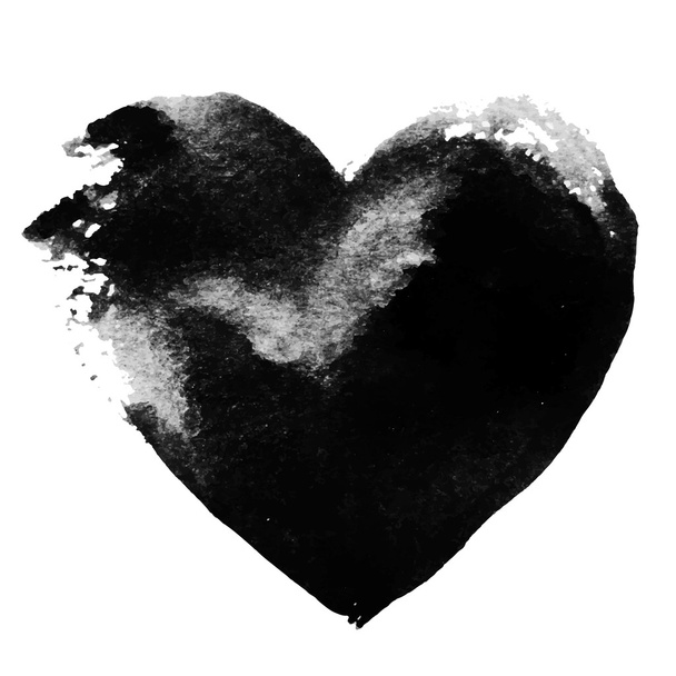 Set of Valentines - Grunge black heart background - Vector, Image