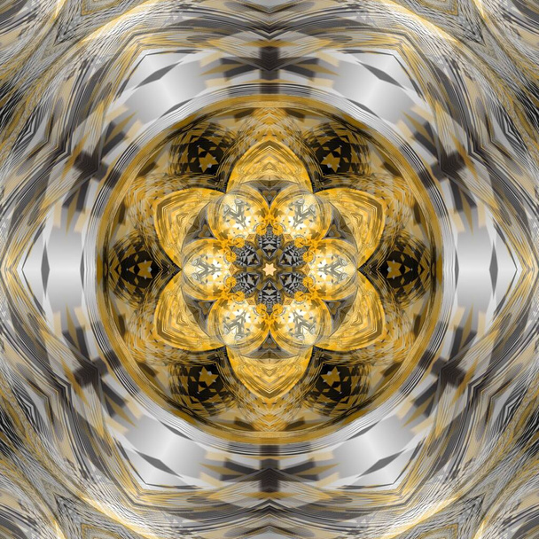 Weißes und schwarzes geometrisches Würfelmuster aus Gelbgold - Foto, Bild