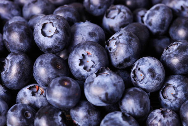 Background of ripe blueberries close-up - Foto, Imagen