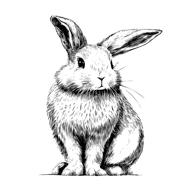 Sevimli tavşan eli çizimi. Vektör çizimi.. - Vektör, Görsel