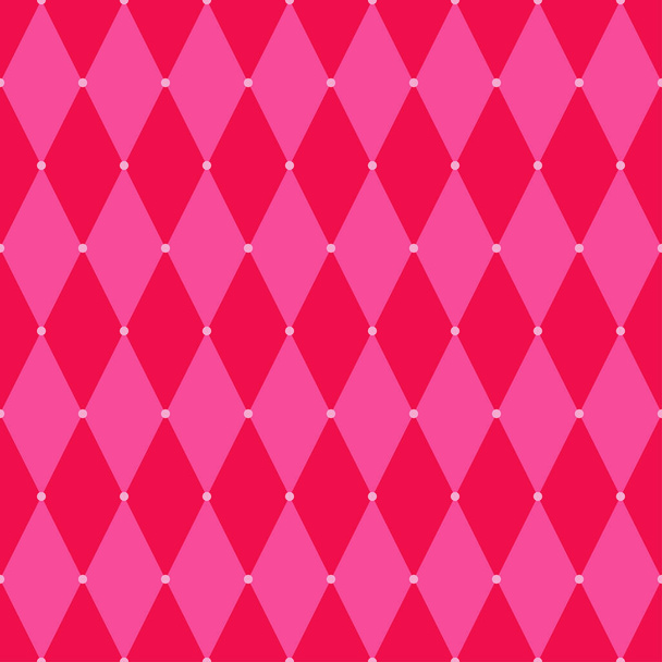 Vector seamless pattern with pink and red rhombuses - Vector, Imagen