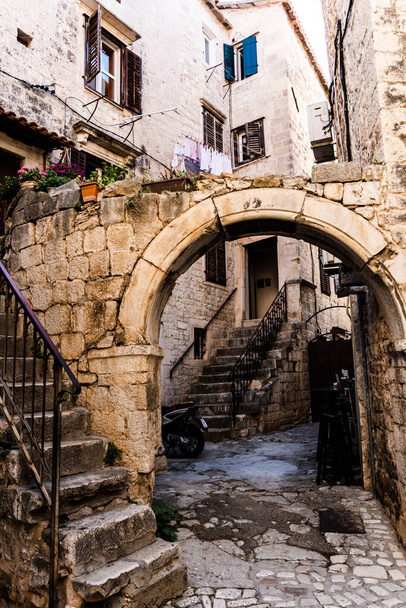 TROGIR, CROATIA - OCTOBER 30, 2022: Building on Subiceva street in the old town. - Photo, image