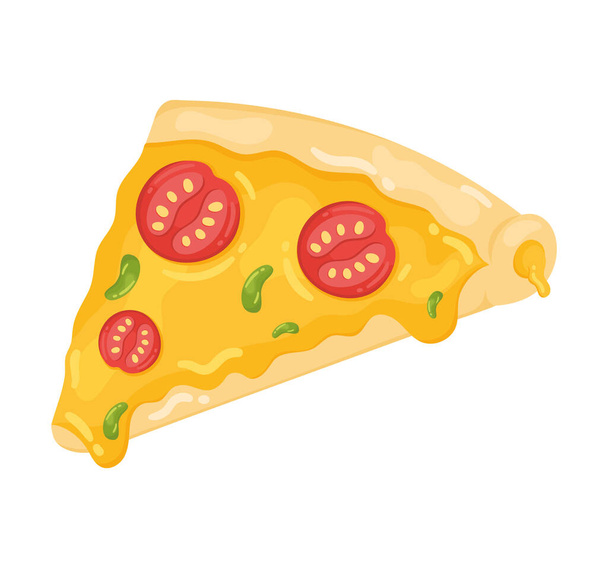 italian pizza fast food icon - Vector, Image