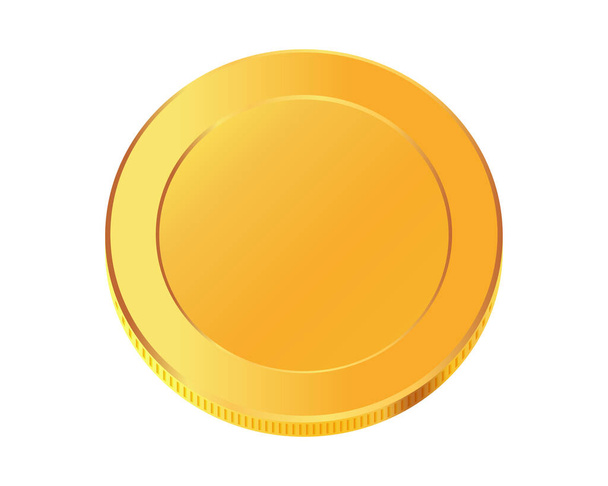 Rotating gold coin. Golden money. Applicable for gambling games, jackpot or bank or financial illustration. Can be used for video game awards, ribbons. Vector illustration. - Vector, Image