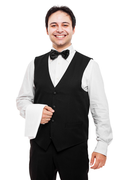 Happy professional waiter - Фото, изображение