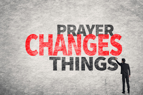 texto na parede, A oração muda as coisas
 - Foto, Imagem