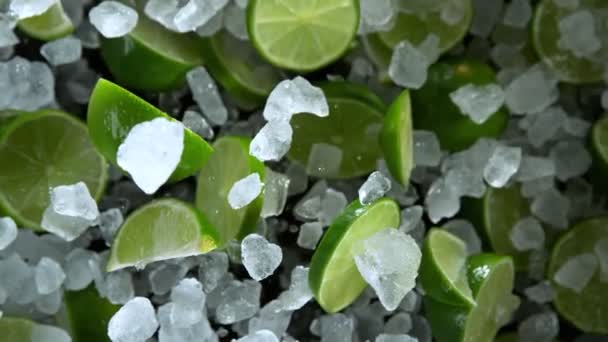 Super Slow Motion Shot of Exploding Crushed Ice and Lime Towards Camera at 1000fps. Filmed with High Speed Cinema Camera in 4K Resolution. - Footage, Video