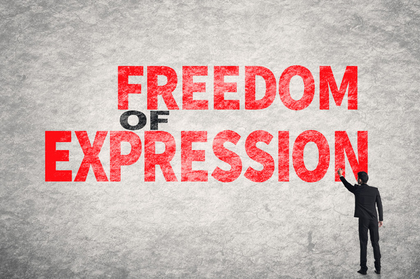 κείμενο στον τοίχο, η ελευθερία της έκφρασης - Φωτογραφία, εικόνα