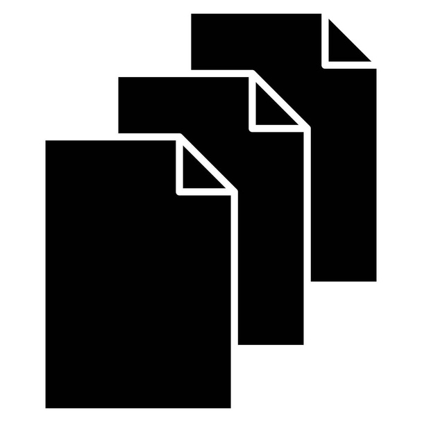 Ilustração do ícone do glifo de papel. adequado para ícone duplicado, cópia. ícone relacionado ao documento. Design vetorial simples editável. Pixel perfeito em 32 x 32 - Vetor, Imagem
