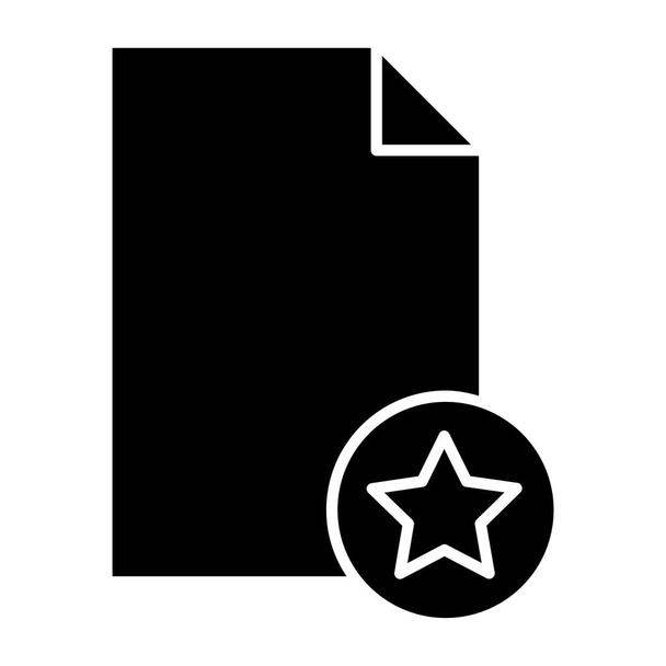 Illustration d'icône de glyphe de papier avec étoile. adapté pour icône préférée, étoile. icône liée au document, fichier. Conception vectorielle simple modifiable. Pixel parfait à 32 x 32 - Vecteur, image