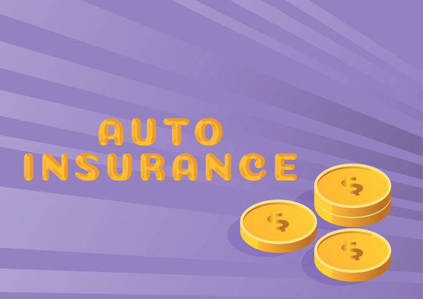 Szöveges felirat bemutatása Auto Insurance, üzleti koncepció Védelem a pénzügyi veszteség baleset esetén - Fotó, kép