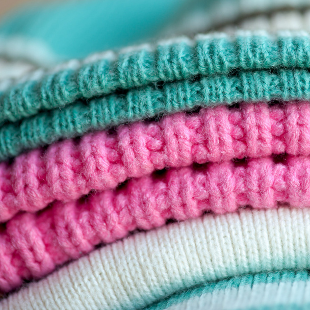 Stack of knitted sweaters - Photo, Image
