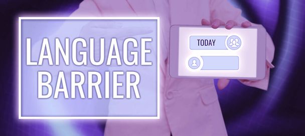 Языковой барьер, бизнес-обзор трудности в общении Говоря на другом языке - Фото, изображение