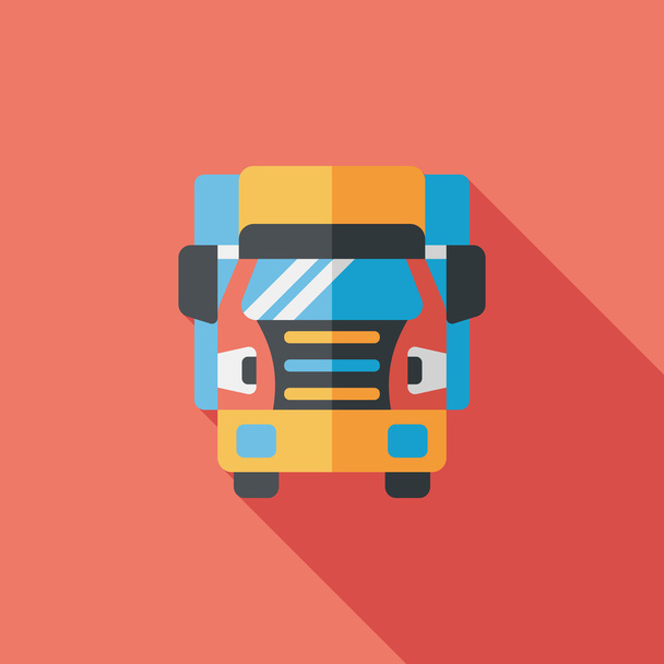 Transportation truck flat icon with long shadow,eps10 - Wektor, obraz