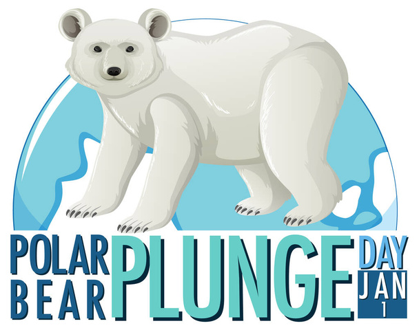  Ilustrace lednového dne polárního medvěda - Vektor, obrázek