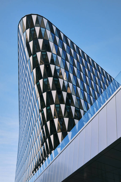 Stockholm, Sweden - Sept 2022: Aula Medica Auditorium building of Karolinska Institutet designed by Wingardh Arkitektkontor - Photo, Image