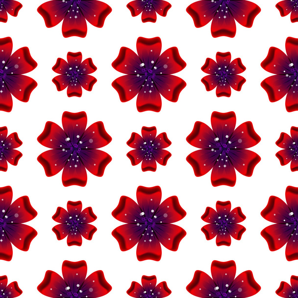 Beautiful rad flower. Seamless floral pattern. Vector - Vecteur, image