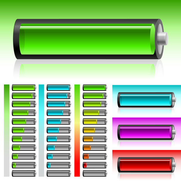 Set of battery - Vektor, Bild