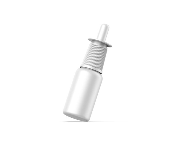 maqueta de botella cuentagotas de plástico en blanco para la marca y la promoción, ilustración de renderizado 3d - Foto, Imagen