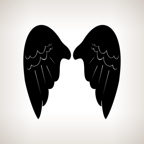 Силуэт крылья, векторная иллюстрация
 - Вектор,изображение