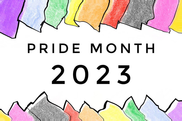 'Pride Month 2023'на Райдуга малює кольори, концепцію для lgbtq + гордість місяць святкування по всьому світу. - Фото, зображення