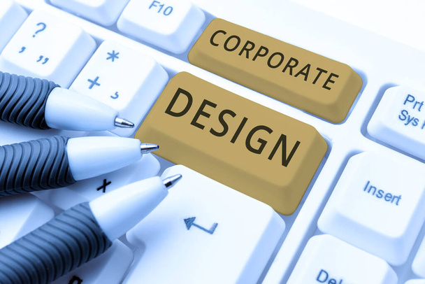 Texte manuscrit Corporate Design, Présentation de l'entreprise graphisme officiel du logo et du nom d'une entreprise - Photo, image