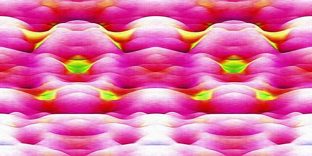Retro tie dye bright border. Playful vintage pink shibori endless trim. Colorful seamless kaleidoscopic texture banner - Photo, Image