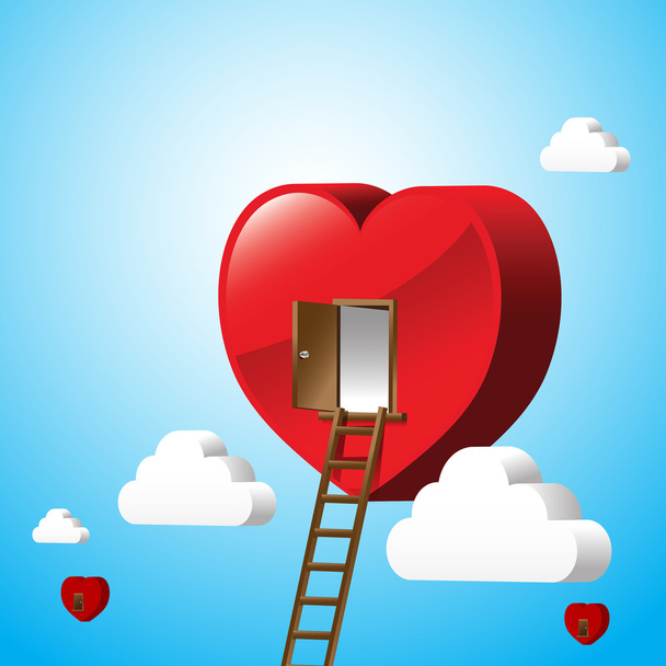 Just open heart happy valentine day 001 - Вектор, зображення