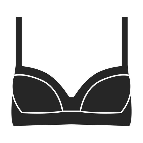 Bra vector icon.Outline vector logo isolated on white background bra. - Вектор, зображення