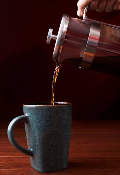 French press and a coffee cup - Photo, Image