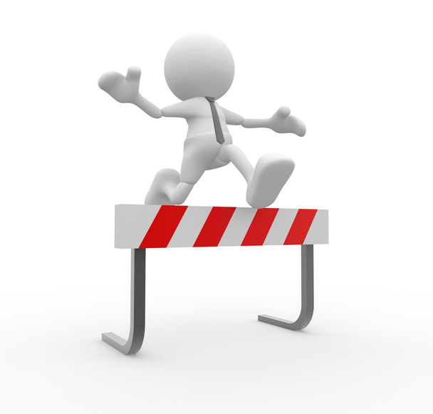 Businessman jump over the barrier - Photo, Image