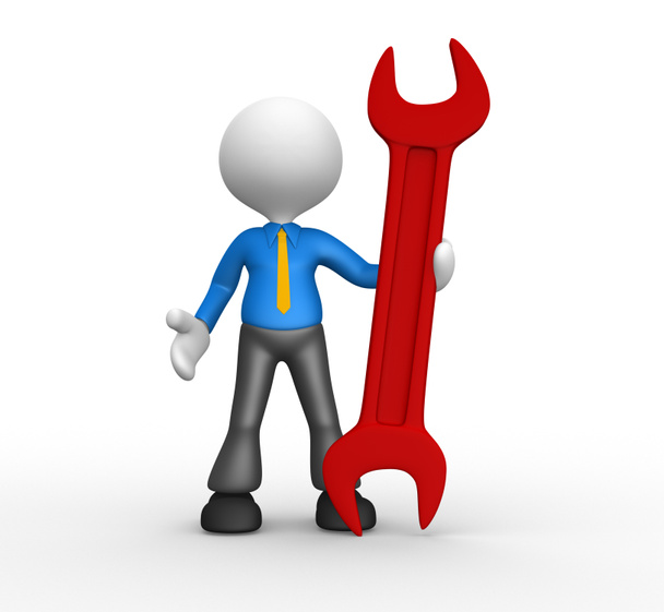 Person holding wrench - Photo, Image