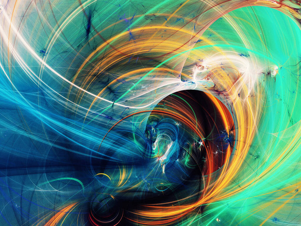 blue and green abstract fractal background 3d rendering - Foto, immagini