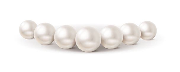 realistisches Vektorsymbol. Weiße Perlen isoliert auf weißem Hintergrund. - Vektor, Bild