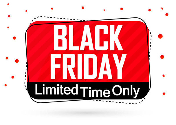 Black Friday Sale, discount poster design template. Promotion banner for shop or online store, vector illustration. - Вектор,изображение