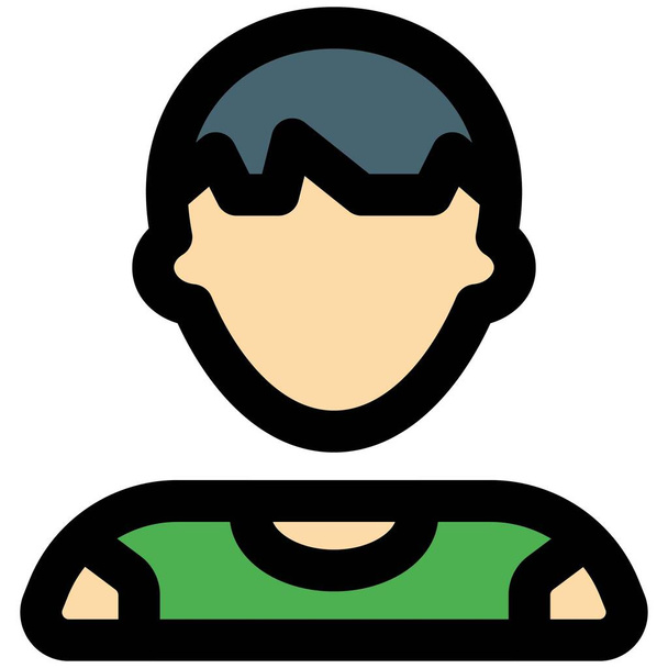 Young boy avatar wearing t-shirt with unique hairdo - Vector, Image