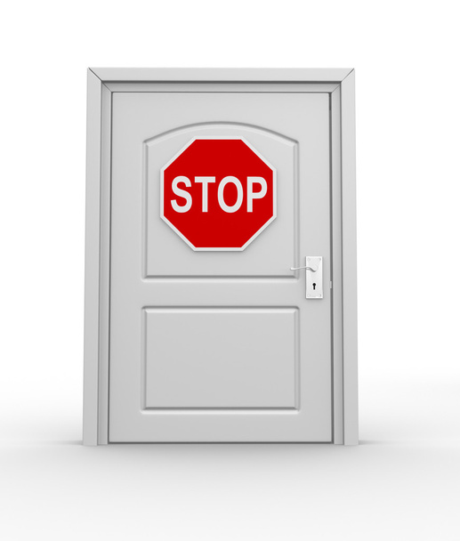 Закриті двері і зупинка дорожнього знаку
 - Фото, зображення