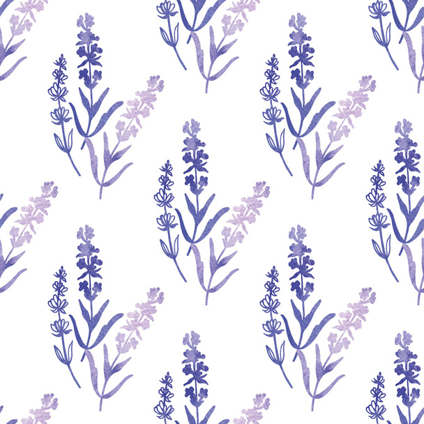 Watercolor lavender pattern - Vektor, obrázek
