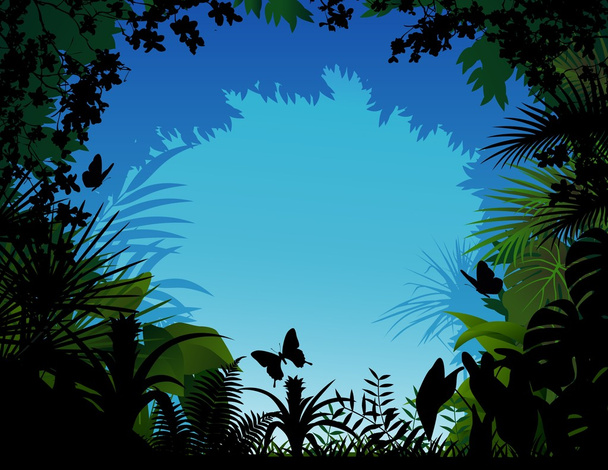 Tropical forest background - Vector, Image