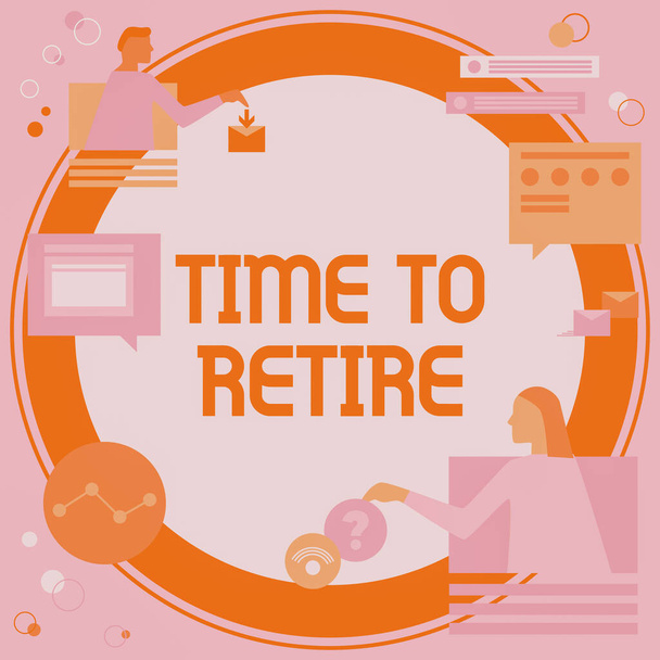 Emekli olmak için zaman, banka tasarruf hesabı, sigorta ve emeklilik planlama sözcükleri - Fotoğraf, Görsel