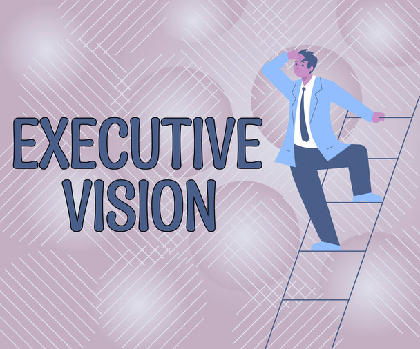 Tekstin näyttäminen Executive Vision, Concept merkitys innostaa ympärillä olevia siirtymään kohti Creates ratkaisua - Valokuva, kuva