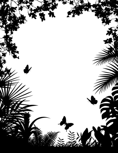 Foresta tropicale silhouette sfondo
 - Vettoriali, immagini