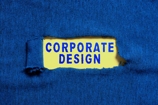 Inspiración mostrando el signo Diseño Corporativo, Foto conceptual diseño gráfico oficial del logotipo y el nombre de una empresa - Foto, imagen