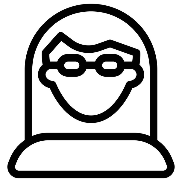 Женщина аватар с длинными прямыми волосами носить очки - Вектор,изображение