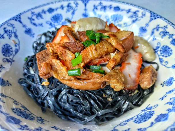 Thai style charcoal noodle from Ratchaburi province in Thailand - Photo, Image