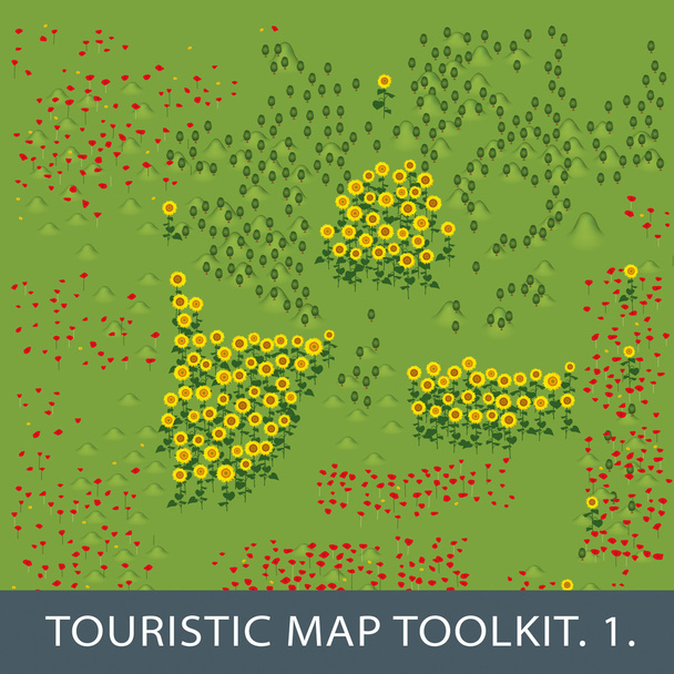 Set of elements for touristic map. first set. - Vector, Image