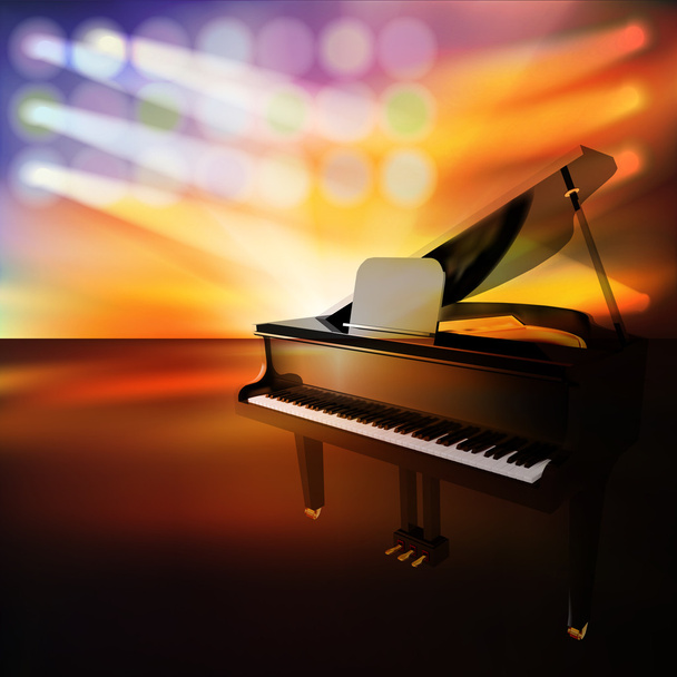 abstract jazz background with piano on music stage - Vector, Image