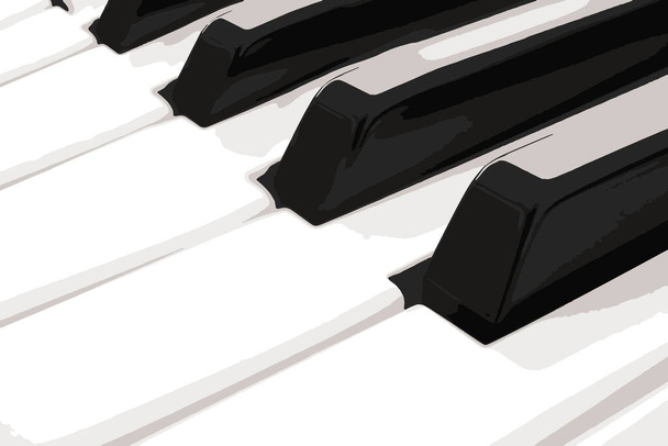 Closeup beeld piano toetsen. Muzikale achtergrond. - Vector, afbeelding